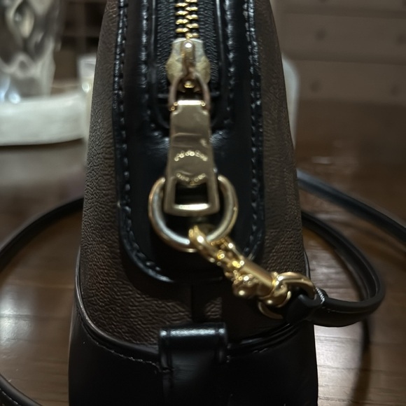 Coach Brown and Black Dome Crossbody Bag with Gold Hardware - Picture 3 of 9